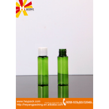 20ml verde translúcido pequeno animal de estimação plástico garrafa com ficha e parafuso de tampa